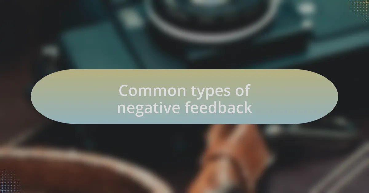 Common types of negative feedback