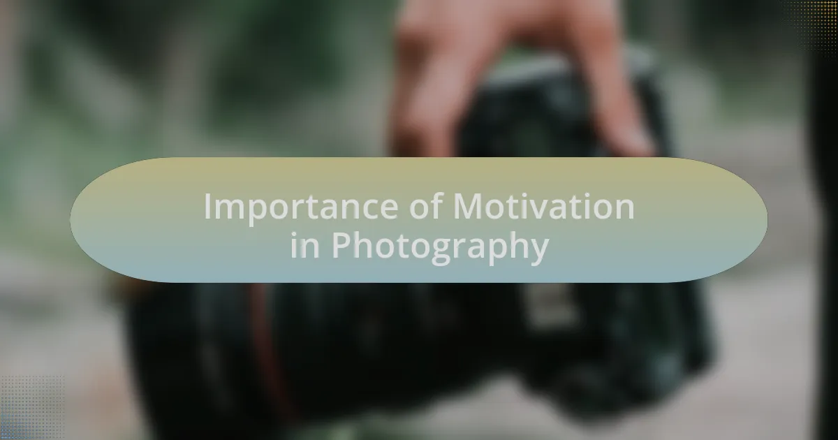 Importance of Motivation in Photography
