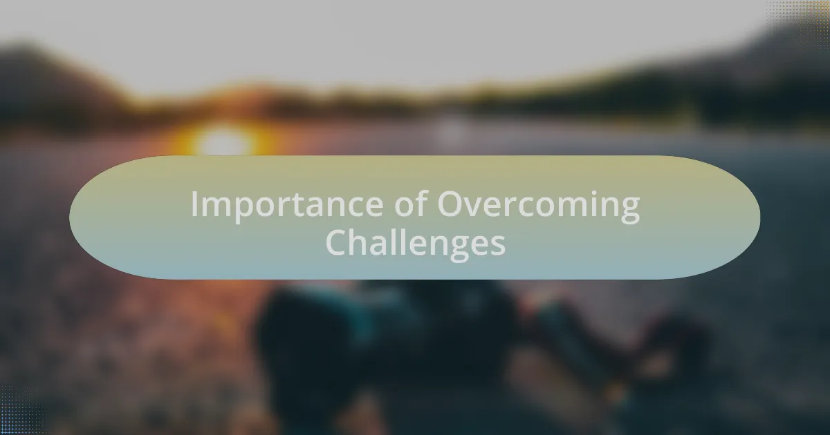 Importance of Overcoming Challenges