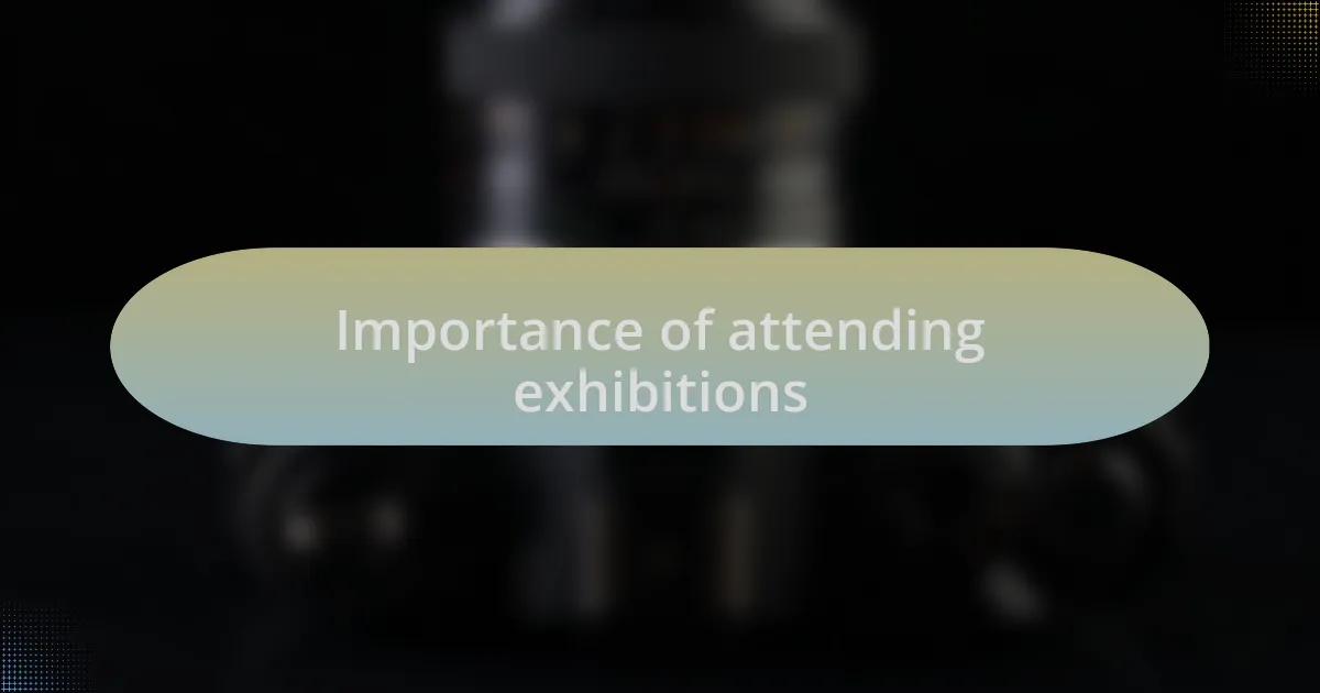 Importance of attending exhibitions