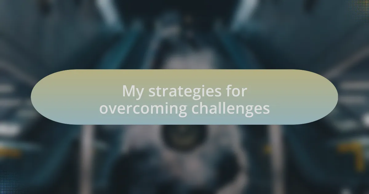 My strategies for overcoming challenges