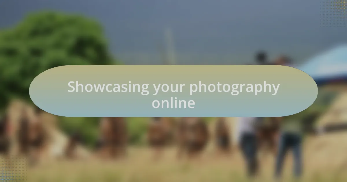 Showcasing your photography online