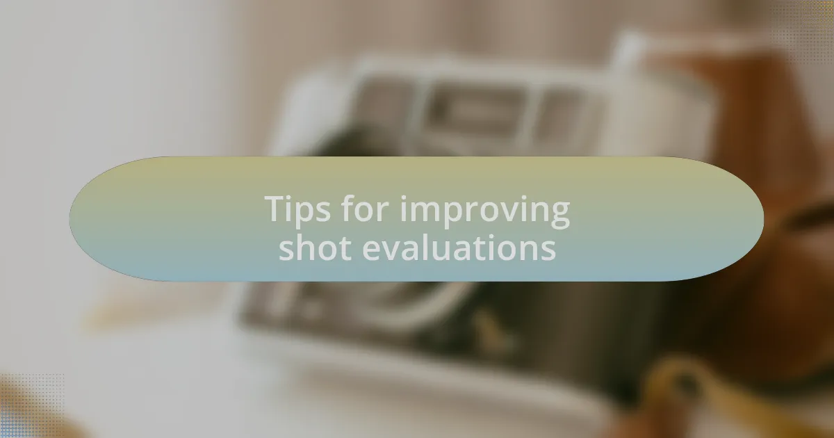 Tips for improving shot evaluations