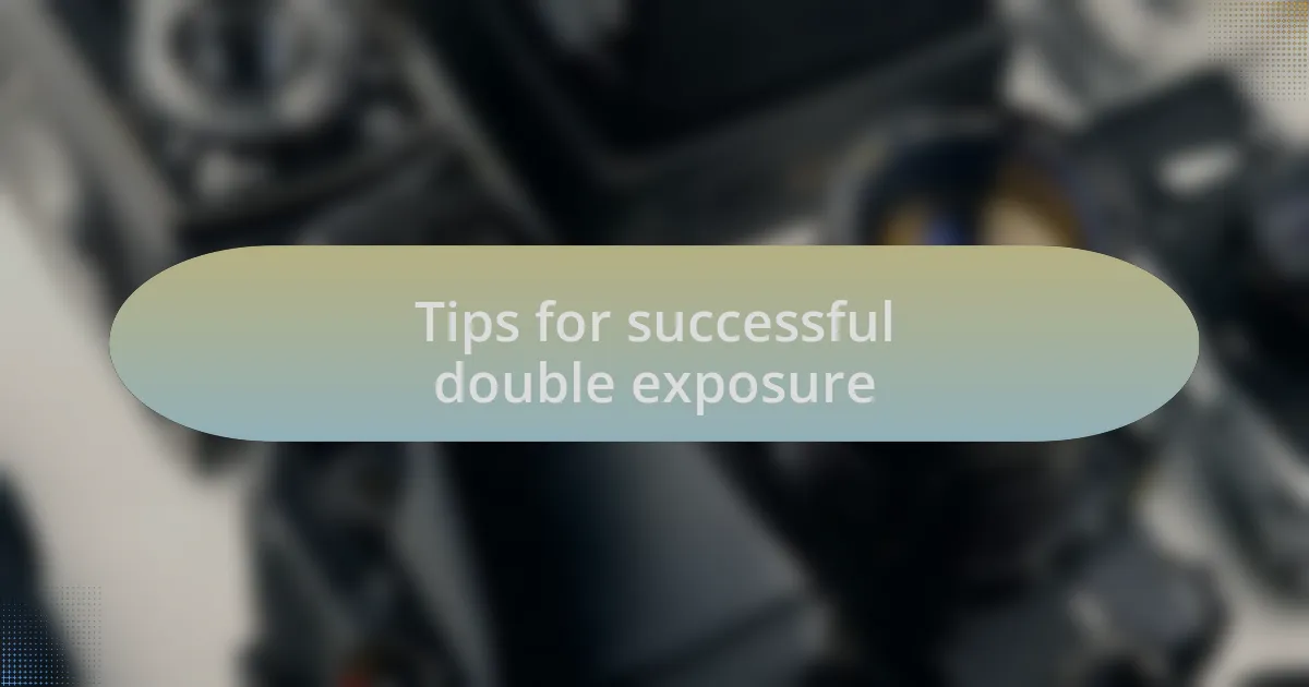 Tips for successful double exposure