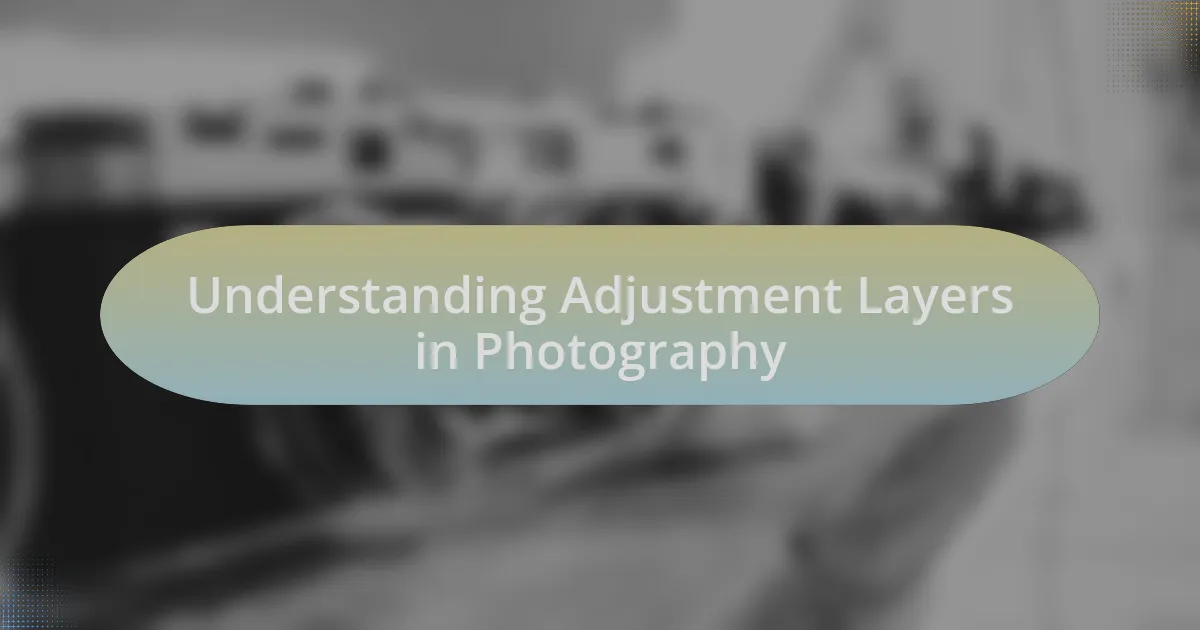 Understanding Adjustment Layers in Photography