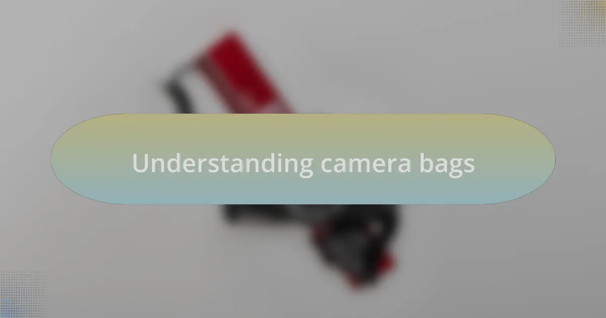 Understanding camera bags