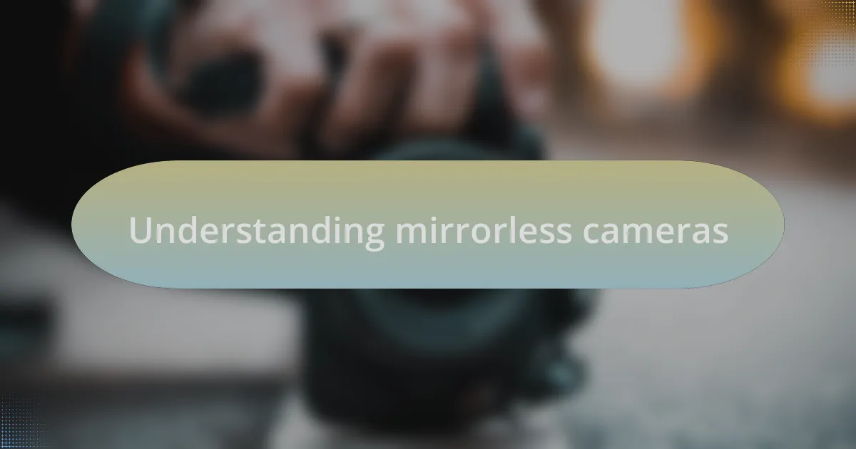 Understanding mirrorless cameras