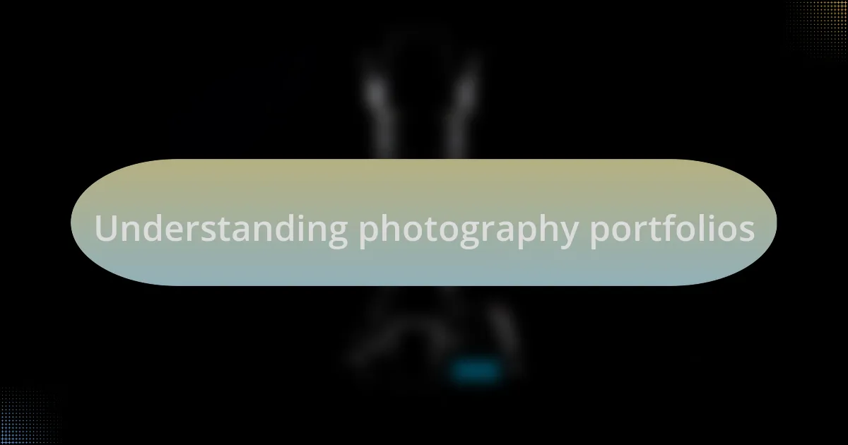 Understanding photography portfolios